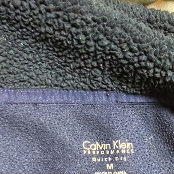 Calvin Klein performance fleece quick dry jacket w/Thumbholes Navy Blue - Picture 9 of 13